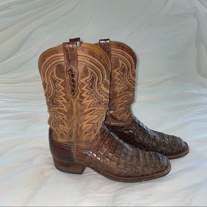 Brown Lucchese 2000 Alligator Boots Size 9.5 D